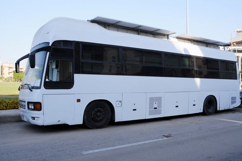 The decommissioned bus that Yara Shalabi converted into a home.