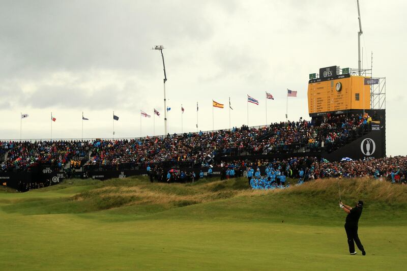 Lowry  plays a shot on the 18th hole. Getty Images