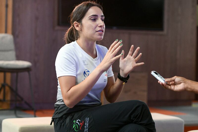 Al Nabulsi shares her excitement at being part of the Abu Dhabi World Triathlon Finals in 2022. Khushnum Bhandari / The National