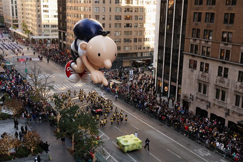 The Diary of a Wimpy Kid balloon depicting Greg Heffley during the Macy's Thanksgiving Day Parade in Manhattan, New York City.  Reuters