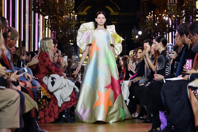 Schiaparelli's 2019 Spring-Summer Haute Couture collection fashion show in Paris, on January 21, 2019. Getty Images