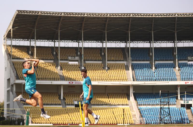 Scott Boland of Australia bowls during a training session. Getty