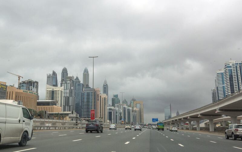 Dubai, United Arab Emirates- Sheikh Zayed road on a cloudy weather.  Leslie Pableo for The National