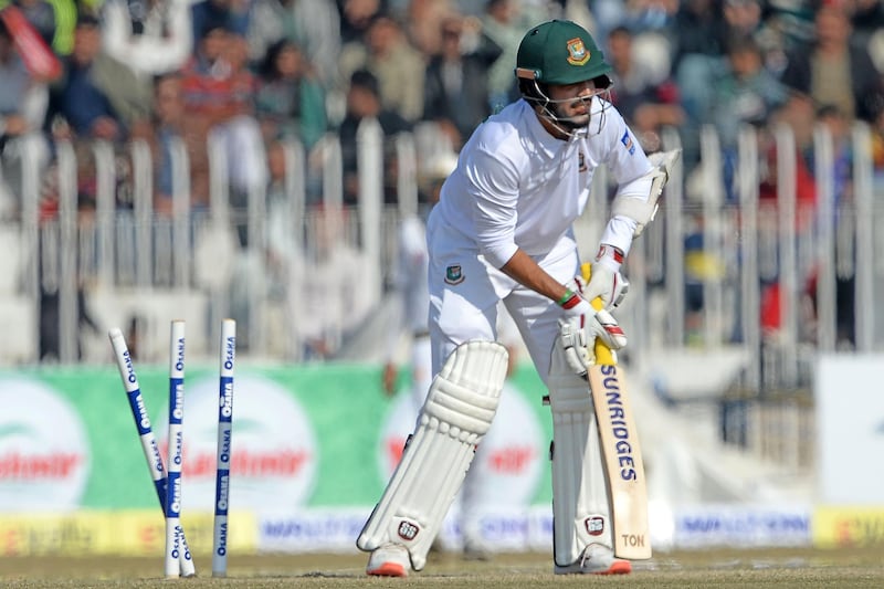 Bangladesh are staring at an innings defeat in the first Test in Rawalpindi. AFP