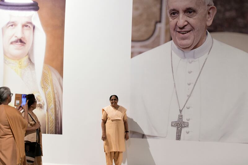 The pope thanked the people of Bahrain for their support of Catholics living in the country during the service. 

