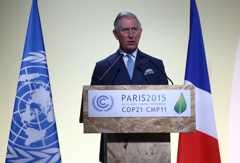 Prince Charles makes a keynote speech at the opening session of Cop21 in Paris in 2015
