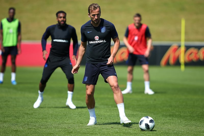 Harry Kane  on the ball during training. Alex Livesey / Getty Images