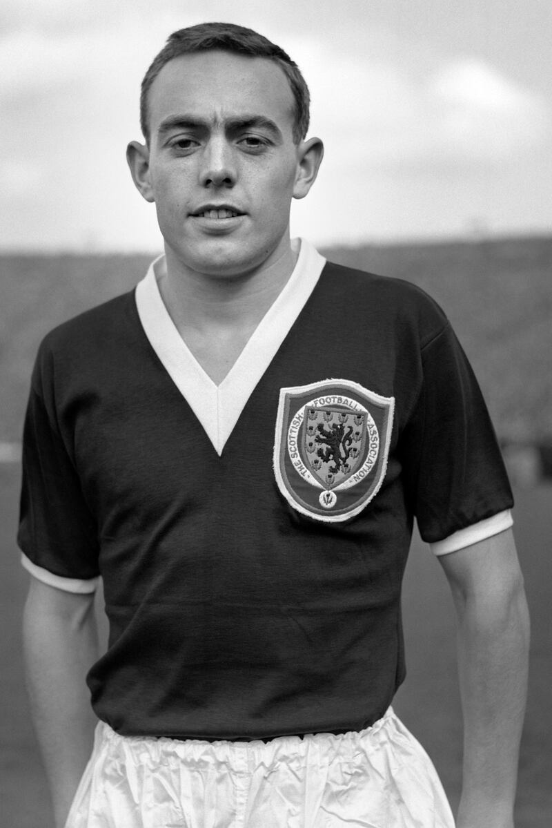 Ian St John, pictured in 1960, won 21 Scotland caps, scoring nine goals. PA