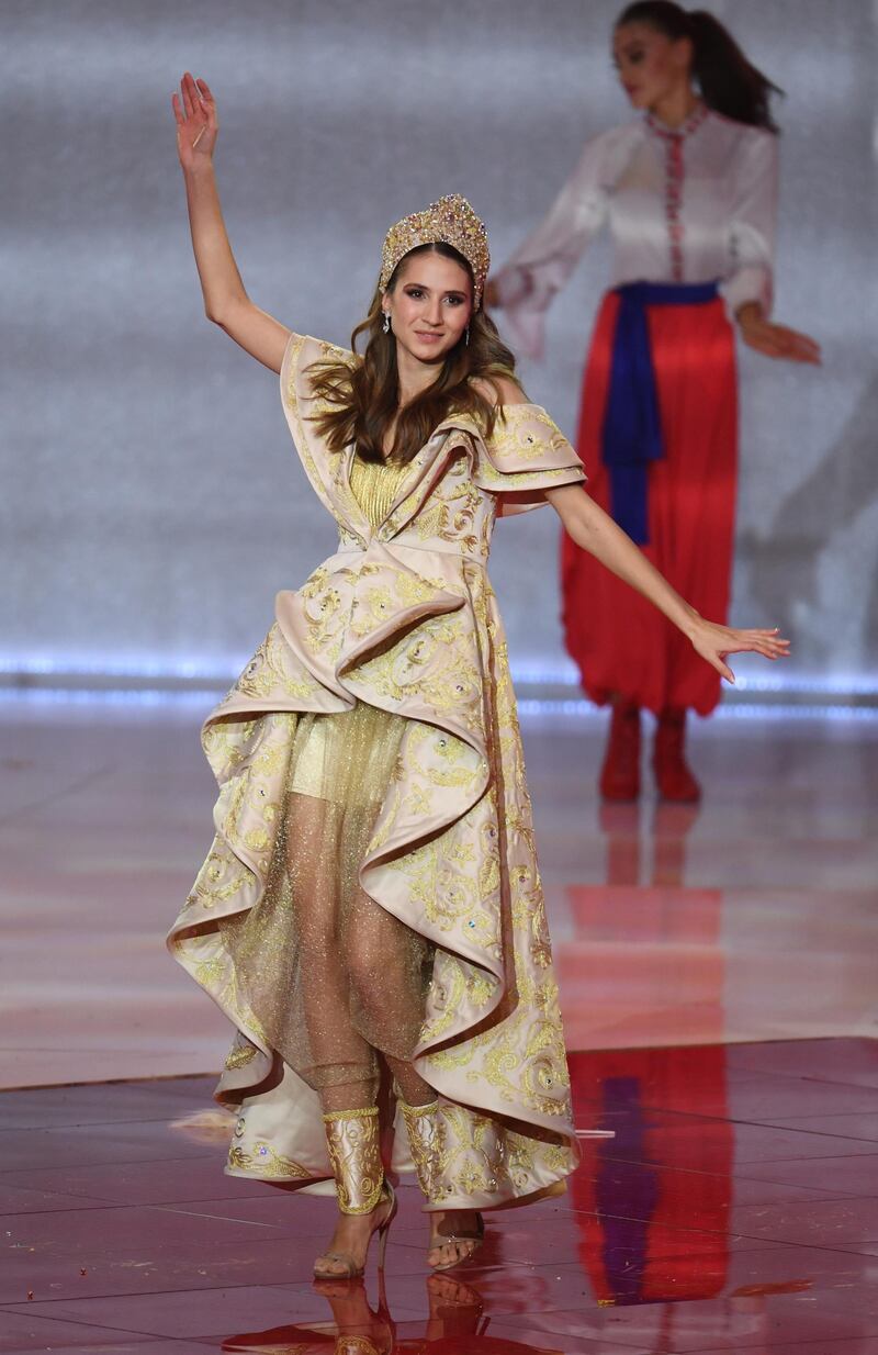 Miss Turkey Simay Rasimoglu performs during the Miss World 2019 final.  EPA