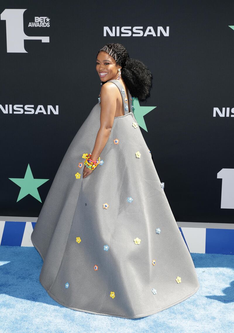 Nomzamo Mbatha arrives at the BET Awards on June 23, 2019, in Los Angeles. Reuters