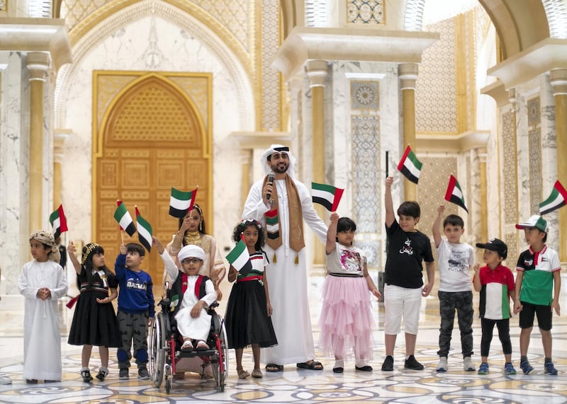 ABU DHABI, UNITED ARAB EMIRATES. 2 DECEMBER 2019. 
Ali Al Mansoori performs at UAE’s National Day celebrations at Qasr Al Watan.
(Photo: Reem Mohammed/The National)

Reporter:
Section: