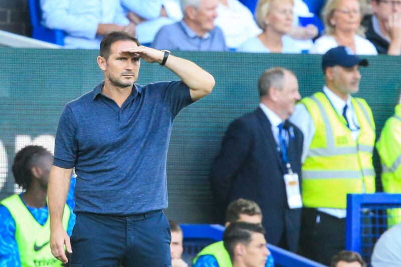 Everton manager Frank Lampard watches the action. AFP