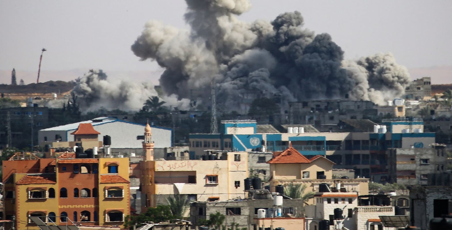 Smoke billows after Israeli bombardment in Rafah, in the southern Gaza Strip on May 6, 2024, amid the ongoing conflict between Israel and the Palestinian militant group Hamas.  (Photo by AFP)