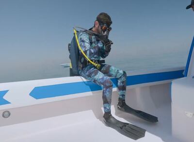 Sheikh Hamdan takes part in a dive at Dubai Reef. Sheikh Hamdan X / Twitter