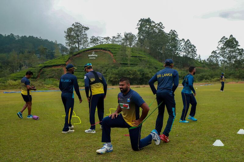 Lahiru Kumara and Sri Lanka players train at the Radella training facility, which was upgraded by Sri Lanka Cricket. Photo: SLC