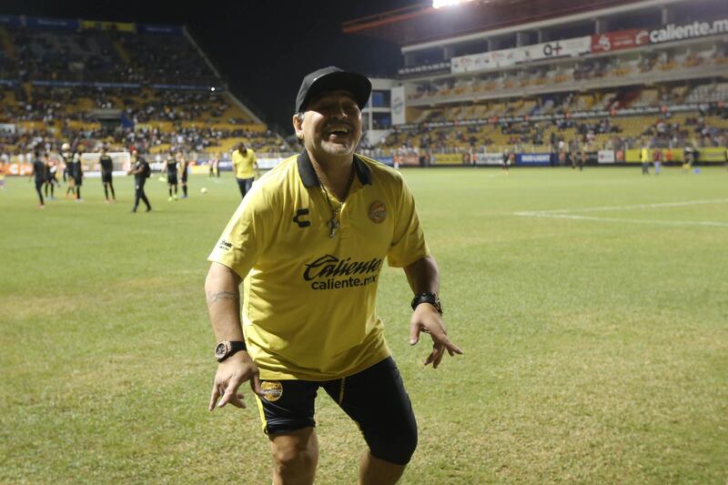Maradona dances before the match. Getty Images