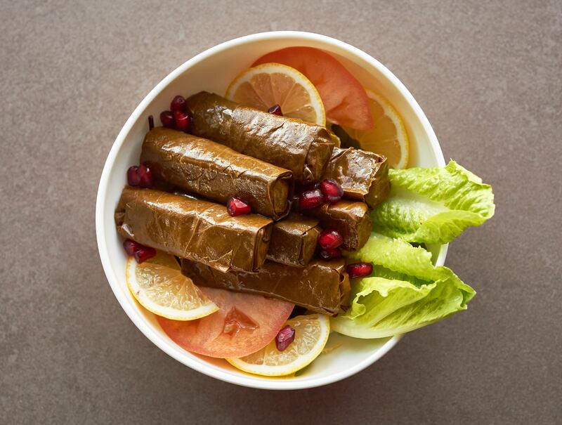 Stuffed vine leaves at Li'Brasil.