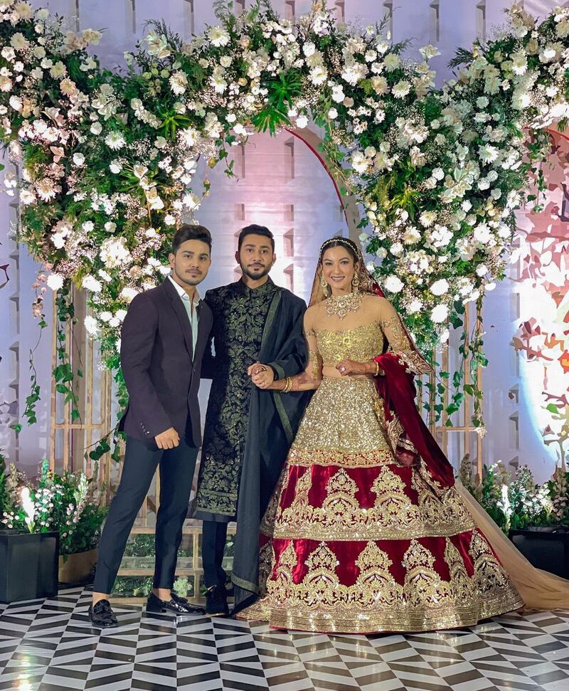 Content creator Sunny Chopra shared this photo from the ceremony, writing: 'Better together! Congratulations to this beautiful couple.' Instagram
