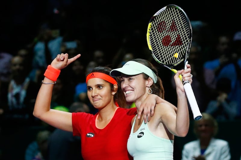 Sania Mirza and Martina Hingis won three Grand Slam titles. Getty