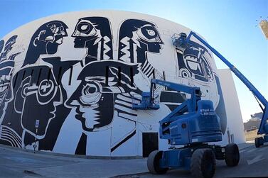 Fathima Mohiuddin and two assistants started work on the Yas Island mural in January this year. Courtesy the artist