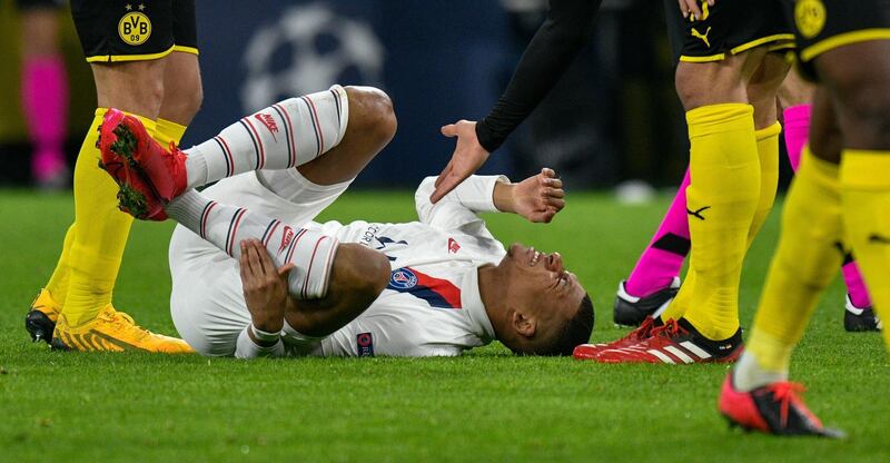 Paris Saint-Germain's French forward Kylian Mbappe had a tough night in Germany. AFP