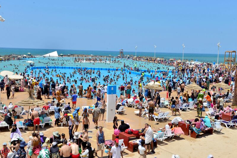 A busy beach in Rabat, Morocco. EPA