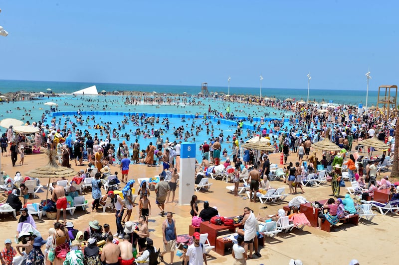 A busy beach in Rabat, Morocco. EPA