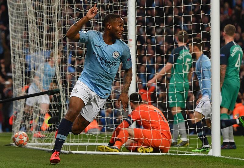 Manchester City''s Raheem Sterling scores to make it 2-2. Reuters