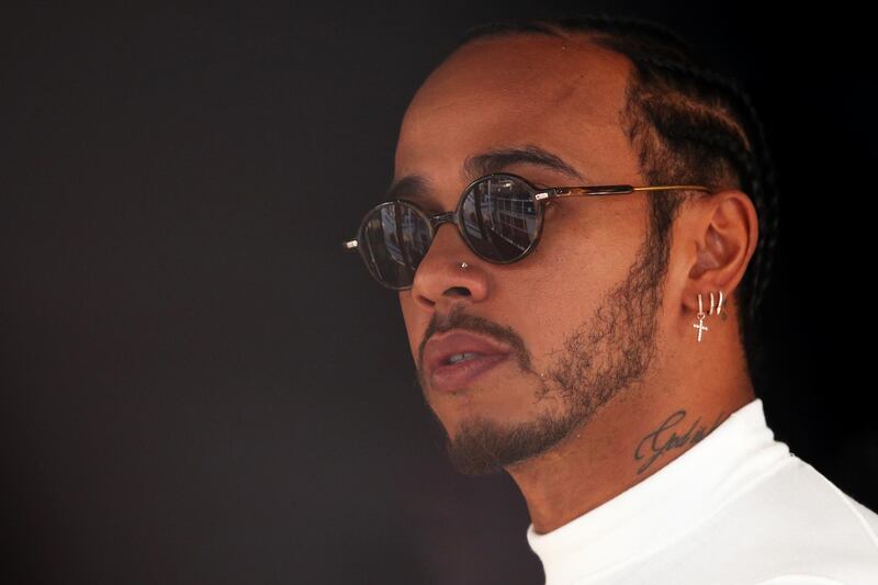 MONTMELO, SPAIN - MARCH 01: Lewis Hamilton of Great Britain and Mercedes GP looks on in the Paddock during day four of F1 Winter Testing at Circuit de Catalunya on March 01, 2019 in Montmelo, Spain. (Photo by Charles Coates/Getty Images)