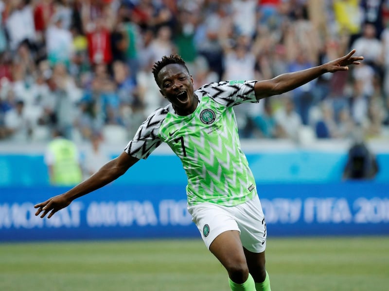 Soccer Football - World Cup - Group D - Nigeria vs Iceland - Volgograd Arena, Volgograd, Russia - June 22, 2018   Nigeria's Ahmed Musa celebrates scoring their second goal    REUTERS/Toru Hanai     TPX IMAGES OF THE DAY