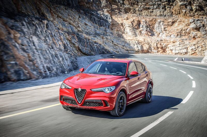 A Stelvio climbs one of the UAE's rockier outcrops.