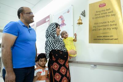Eman is now on the road to recovery and has taken her first steps. Photo: Burjeel Medical City