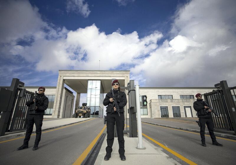 ANKARA, TURKEY - JANUARY 5: New headquarters of Turkish National Intelligence  Agency (MIT) is seen in Etimesgut district of Ankara, Turkey on January 5, 2020. The new headquarters, which is built on an area of 5,000 acres, is surrounded by concrete walls and barbed wires, which is about 3 meters tall, and designed specifically against eavesdropping, unauthorized access and infiltration. The new building of the National Intelligence Agency (MIT) in Etimesgut district "KALE" to be opened officially tomorrow. (Photo by Aytac Unal/Anadolu Agency via Getty Images)