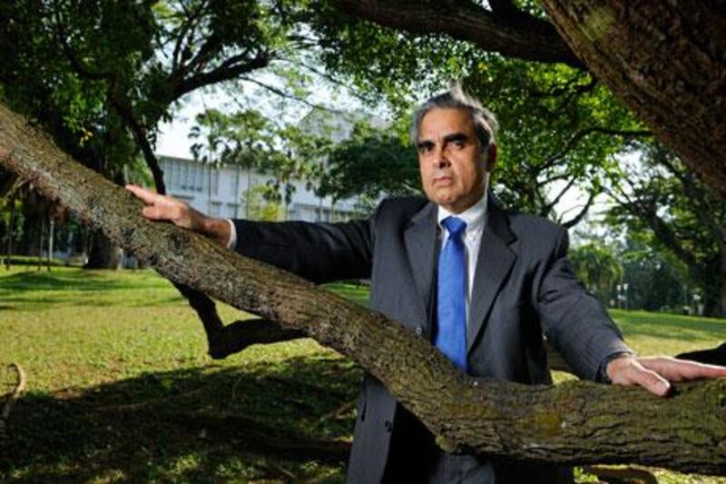 Along with tiger balm and noodles, Professor Kishore Mahbubani is one of Singapore's better known exports, though he has never moved permanently from the city. Munshi Ahmed for The National.