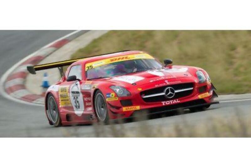 The Mercedes SLS AMG GT3 may have less power than the road version (due to regulations enforcing the inclusion of an air restrictor) but it is the speed through corners that is truly impressive. Photos courtesy of AMG
