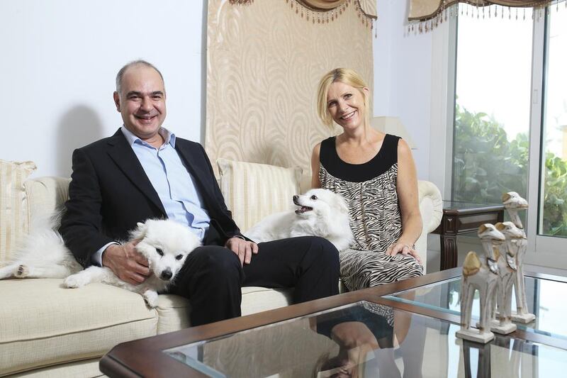 The Australian expat Evan Grous and his wife Tiina are both delighted and relieved to have signed a memorandum of understanding on their town house in Jumeirah Village Circle in January 2013, before prices doubled. Sarah Dea / The National