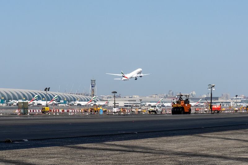 DXB’s northern runway repairs programme is on track for completion on June 22. Photo: Dubai Airports