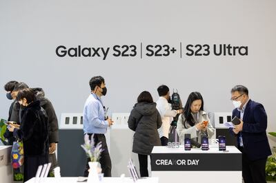 Samsung unveiled three new Galaxy phones, the S23 Ultra, S23+ and S23, last month. Bloomberg