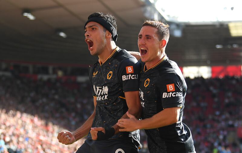 Centre forward: Raul Jimenez (Wolves) – Scored his first goal in 336 days and after a fractured skull with an emphatic, excellent winner at Southampton. Getty Images