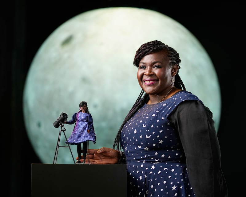 Mattel has honoured Dr Maggie Aderin-Pocock MBE, a British space scientist, with a Barbie in her likeness to celebration International Women's Day and British Science Week. All Photos: PA
