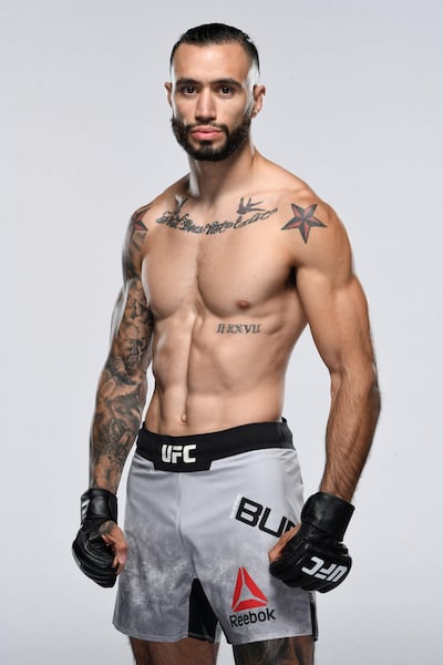 LAS VEGAS, NV - JUNE 18:  Shane Burgos poses for a portrait during a UFC photo session on June 18, 2020 in Las Vegas, Nevada. (Photo by Mike Roach/Zuffa LLC via Getty Images)