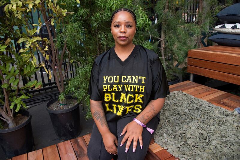 FILE - In this Nov. 4, 2018, file photo, Patrisse Cullors poses for a photo on day three of Summit LA18 in Los Angeles. Black Lives Matter's influence faces a test, as voters in the Tuesday, Nov. 3, 2020, election consider candidates who endorsed or denounced the BLM movement amid a national reckoning on race. "We're a very young organization with a whole lot of visibility in a really short amount of time," Cullors, one of three BLM co-founders, told The Associated Press. (Photo by Amy Harris/Invision/AP, File)