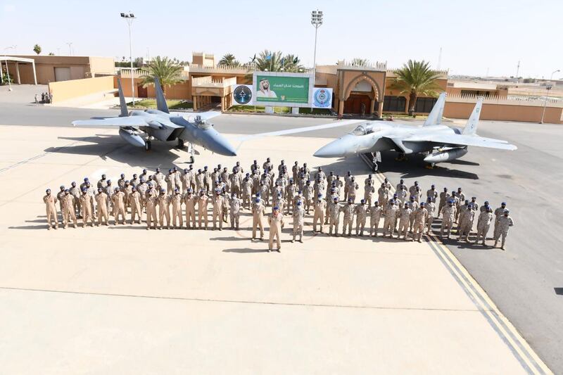 Sauid Deputy Air Force Commander stands on the preparations of the air crews participating in the Saudi - Greek exercise. SPA