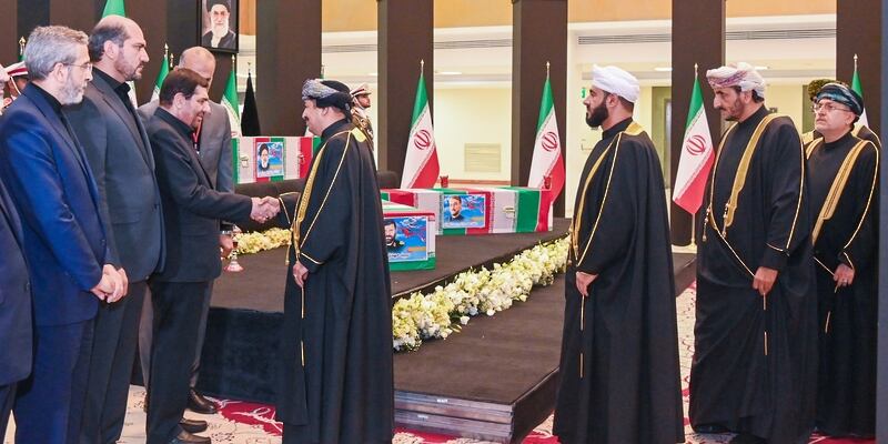 The Omani delegation conveys Sultan Haitham’s condolences to Mr Mokhber. Photo: Oman News Agency