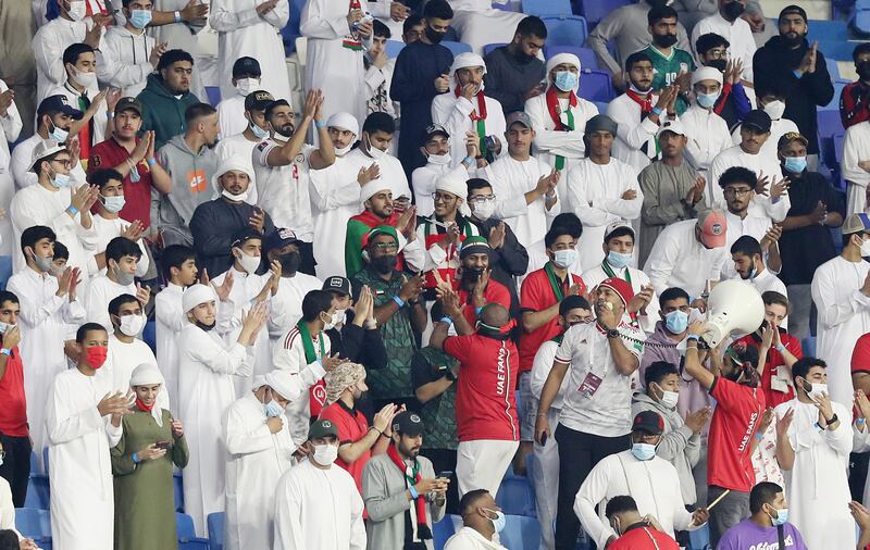 UAE fans during the game at the Al Maktoum Stadium. Chris Whiteoak / The National