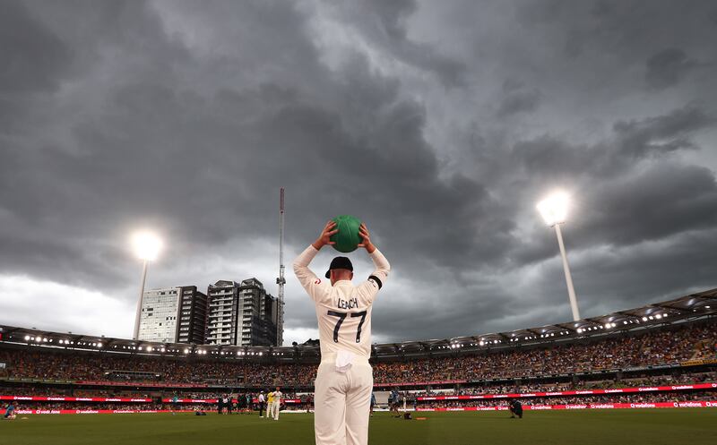 England's Jack Leach was left not out on 2. PA