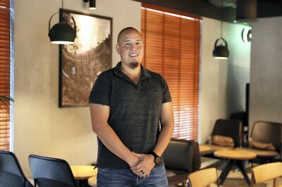 DUBAI ,  UNITED ARAB EMIRATES , May 16 – 2019 :- Barry Lee Cummings, Chief Awareness Officer, Beat the Cyberbully at the Starbuck’s café in the Town Square Dubai on Al Qudra road in Dubai. ( Pawan Singh / The National ) For News POAN. Story by Patrick