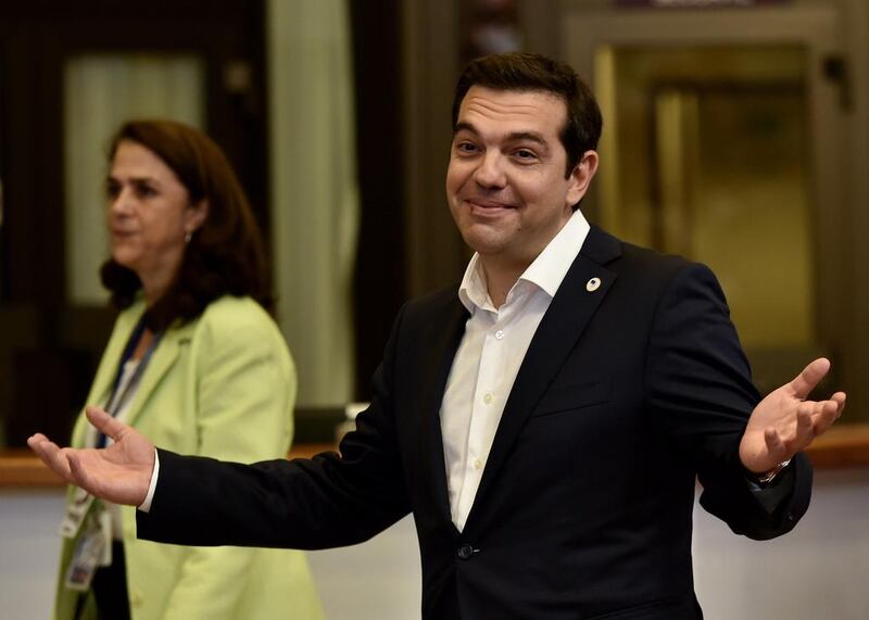Greek prime minister Alexis Tsipras is pictured here leaving a Eurozone summit at the EU's headquarters in Brussels on July 7, 2015. John Thys/AFP Photo

