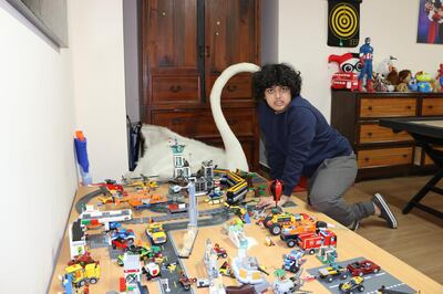  Siddhant Gumber added to his model plane and Lego collection after becoming a global record-breaker. Nilanjana Gupta / The National