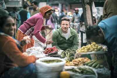 Jamie Oliver's new show has him traversing through several countries in search of regional meat-free cuisine. Courtesy Freddie Claire